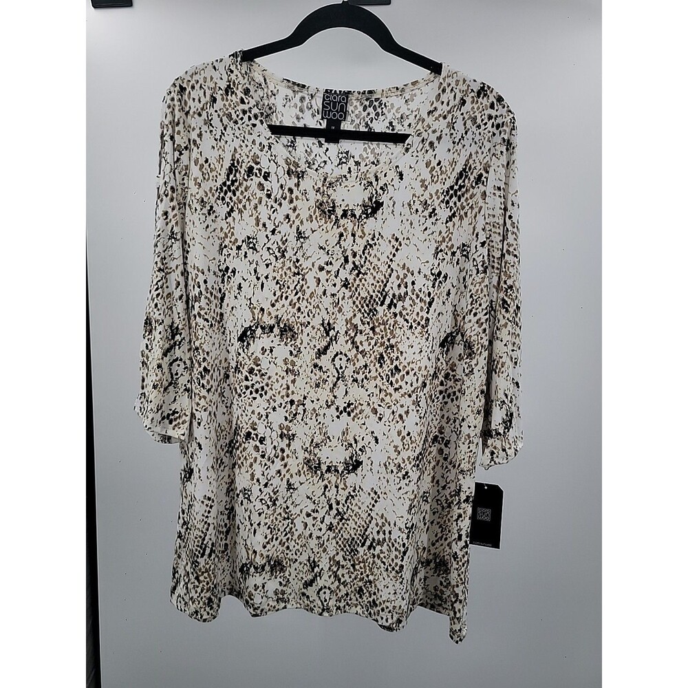 New Clara Sunwoo Tunic Top Sz 1X Lagenlook Artsy